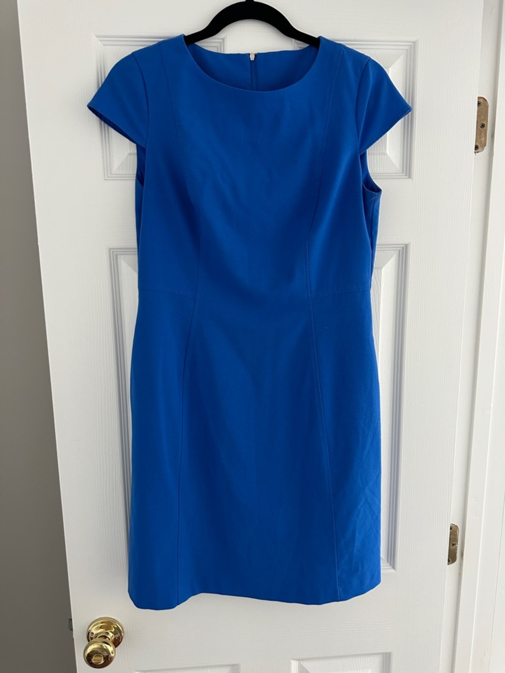 Marc New York Royal Blue Cap-Sleeve Midi Sheath Dress